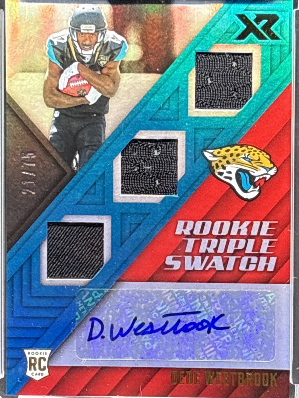 Panini Rookie Triple Swatch DeDe Westbrook Autograph Card LE 21/75